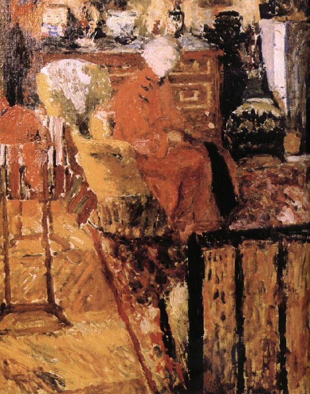 Edouard Vuillard Vial mother wearing a red jacket